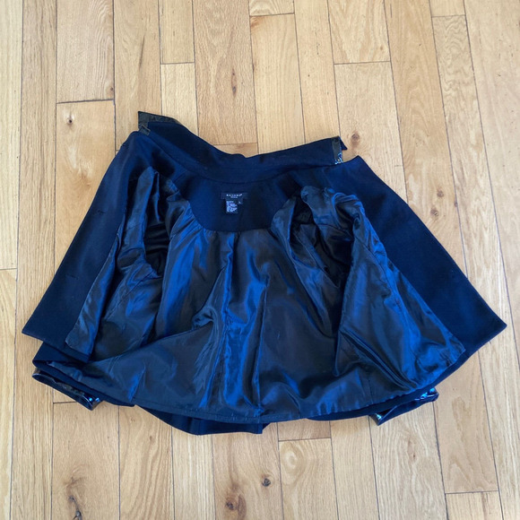 Sandro Knit Viscose Black Jacket Sz L Womens Black Patent Trim Stretch - Picture 5 of 7